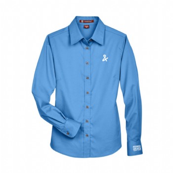 Ladies' Easy Blend Long-Sleeve Twill Shirt with Stain-Release