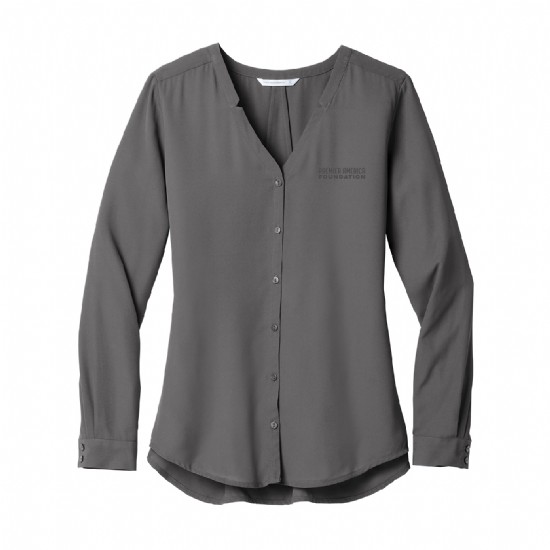 Port Authority Ladies Long Sleeve Button-Front Blouse #3