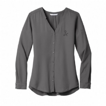 Port Authority Ladies Long Sleeve Button-Front Blouse